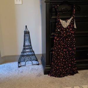 Black floral plus size dress